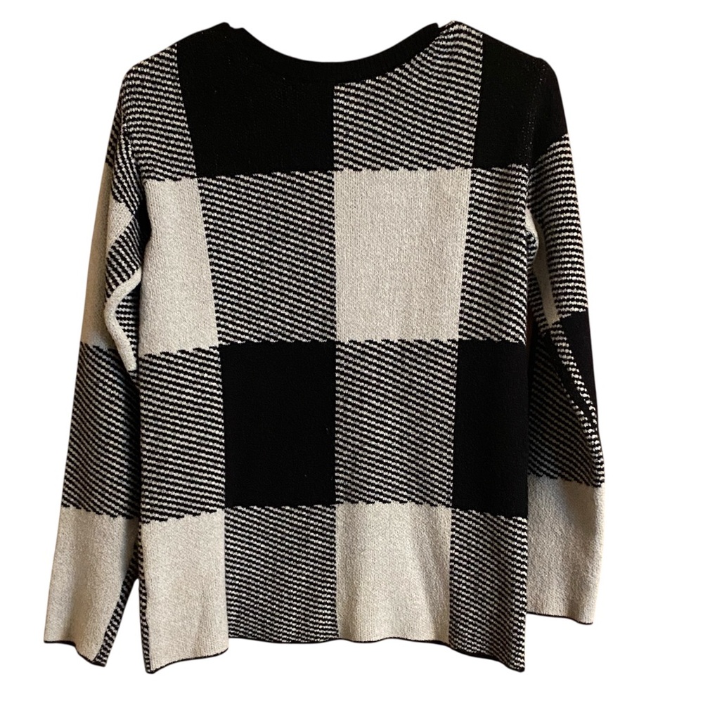 Bobeau Sweater Black Cream Check Small
